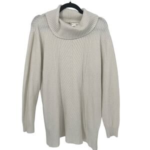 Ivory Cotton-blend Cowl Neck Sweater Size XXL